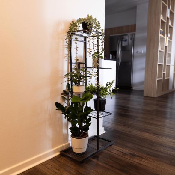 Kovový stojan na kvety, tmavosivá, BAMIR TYP 1