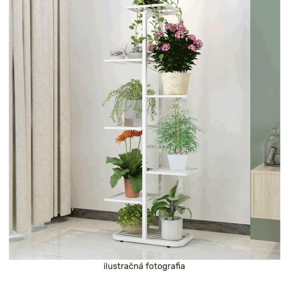 Kovový stojan na kvety, biela, BAMIR TYP 2