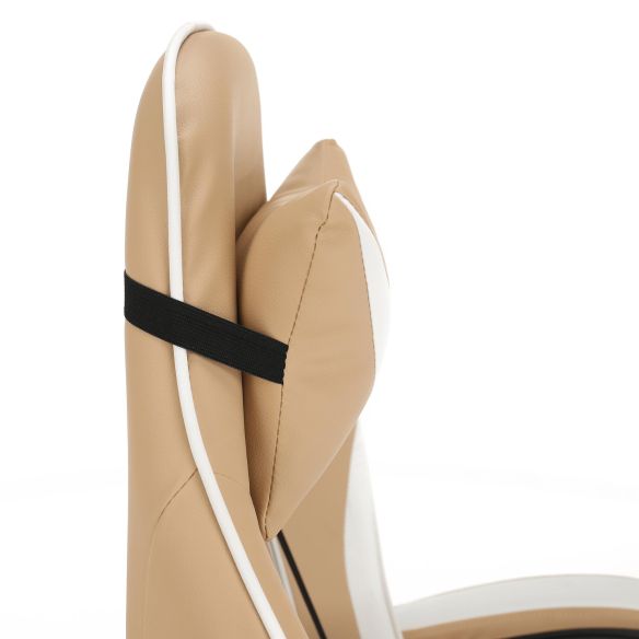 Kancelárske/herné kreslo, čierna/biela/béžová, OZGE 2 NEW