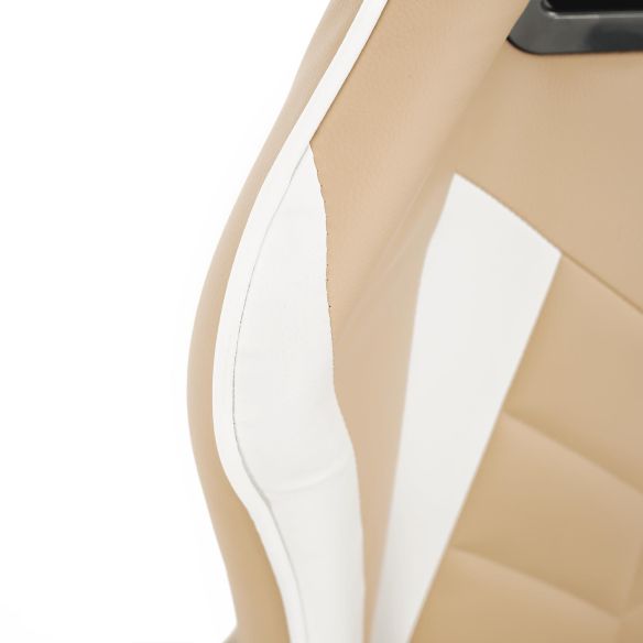 Kancelárske/herné kreslo, čierna/biela/béžová, OZGE 2 NEW