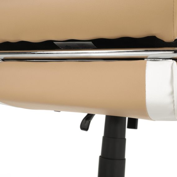 Kancelárske/herné kreslo, čierna/biela/béžová, OZGE 2 NEW