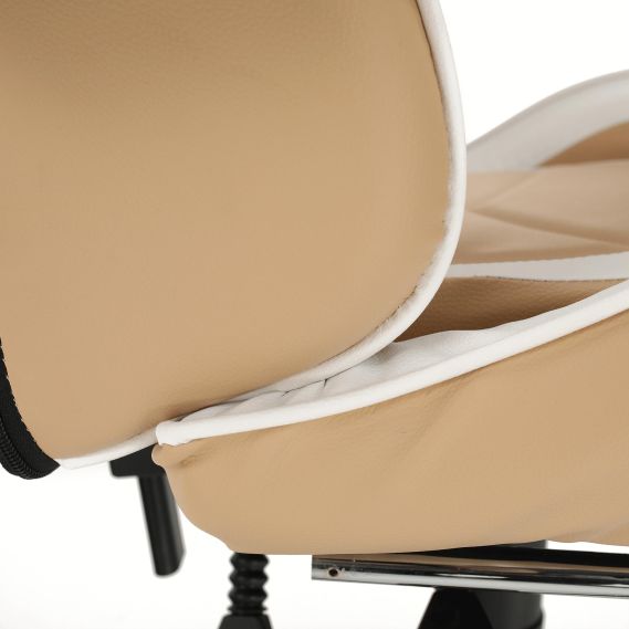 Kancelárske/herné kreslo, čierna/biela/béžová, OZGE 2 NEW