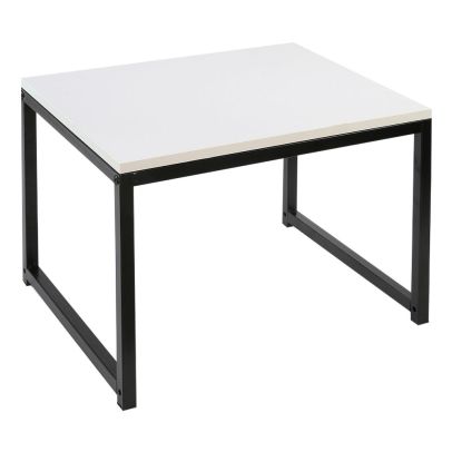 Konferenčné stolíky, set 2 ks, matná biela/čierna, KASTLER NEW TYP 2 2