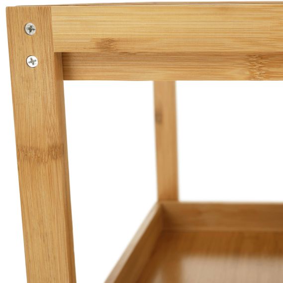 Regál, lakovaný bambus/látka sivá, KELANA