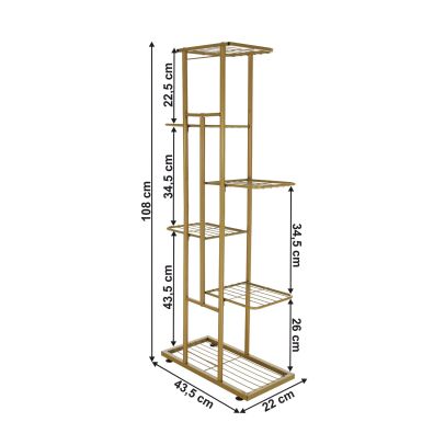 Kovový stojan na kvety, zlatá, BAMIR TYP 3 2