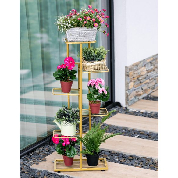 Kovový stojan na kvety, zlatá, BAMIR TYP 3