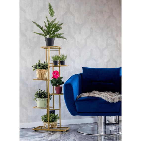 Kovový stojan na kvety, zlatá, BAMIR TYP 3