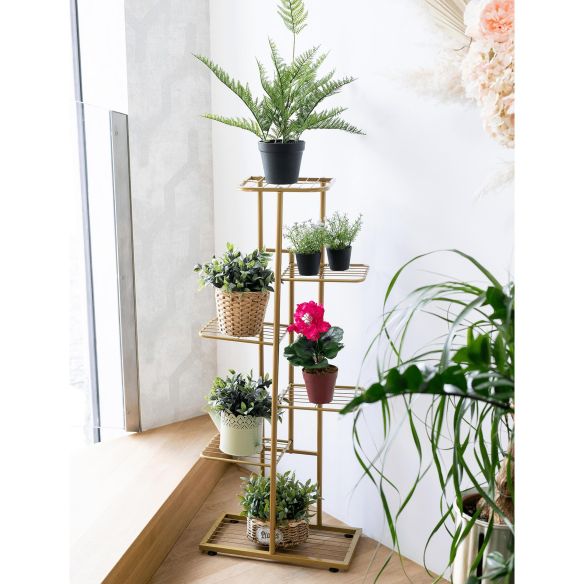 Kovový stojan na kvety, zlatá, BAMIR TYP 3