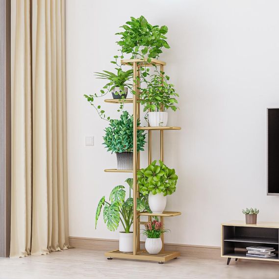 Kovový stojan na kvety, zlatá, BAMIR TYP 3