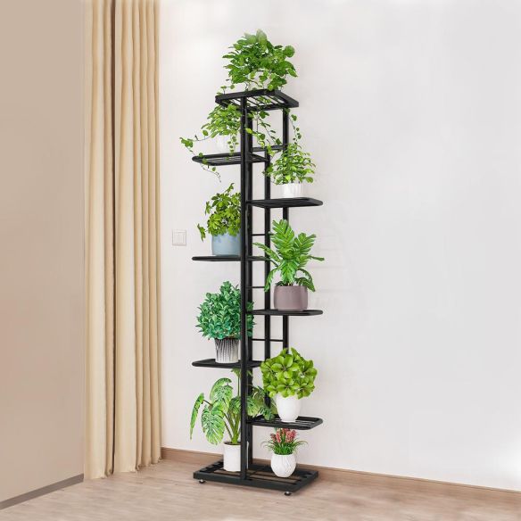 Kovový stojan na kvety, tmavosivá, BAMIR TYP 4