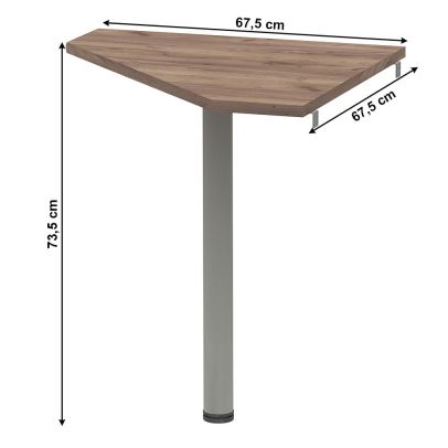 Rohový stolík, kraft dunkel/kov, JOHAN 2 NEW 06 2