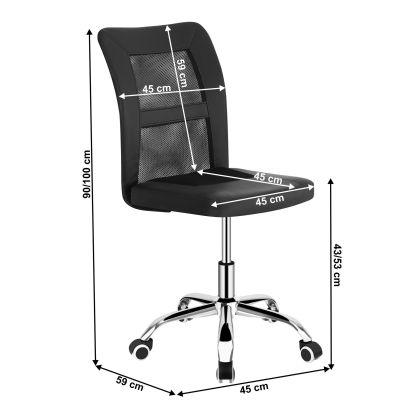 Kancelárske kreslo, čierna/chróm, IDOR 2 NEW 2