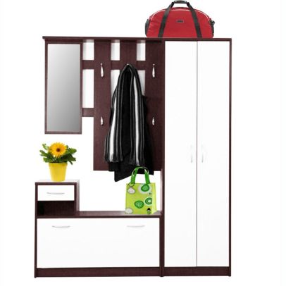 Predsieňová zostava, wenge, biela MECKI 2