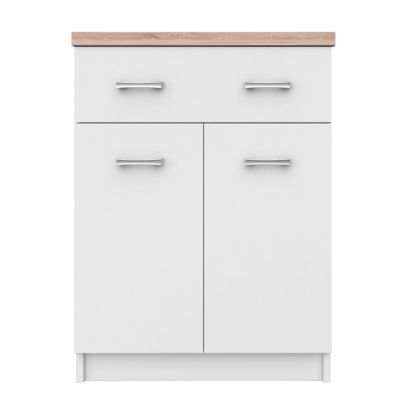 Komoda 2D1S/60, biela/dub sonoma, TOPTY TYP 41