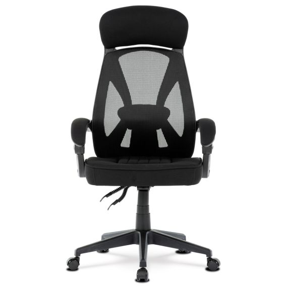 Kancelárska stolička, poťah čierna látka a čierna sieťovina MESH, PC mech. s aretáciou KA-Y309 BK
