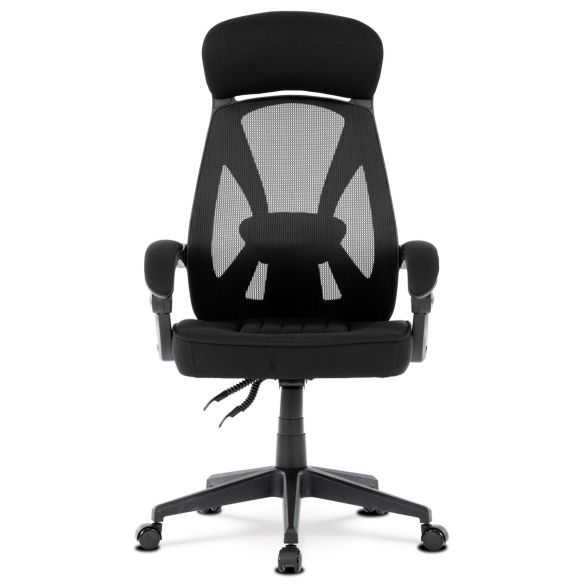 Kancelárska stolička, poťah čierna látka a čierna sieťovina MESH, PC mech. s aretáciou KA-Y309 BK