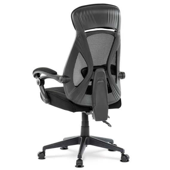 Kancelárska stolička, poťah čierna látka a čierna sieťovina MESH, PC mech. s aretáciou KA-Y309 BK
