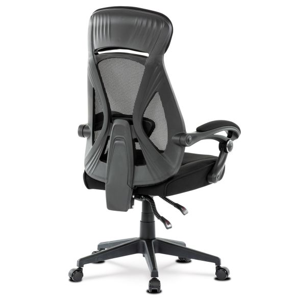 Kancelárska stolička, poťah čierna látka a čierna sieťovina MESH, PC mech. s aretáciou KA-Y309 BK