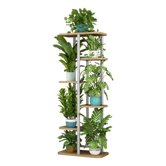 Stojan na kvety, biela/dub sonoma, LEDOR TYP 2