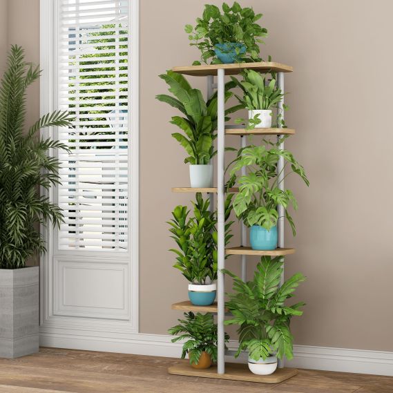 Stojan na kvety, biela/dub sonoma, LEDOR TYP 2