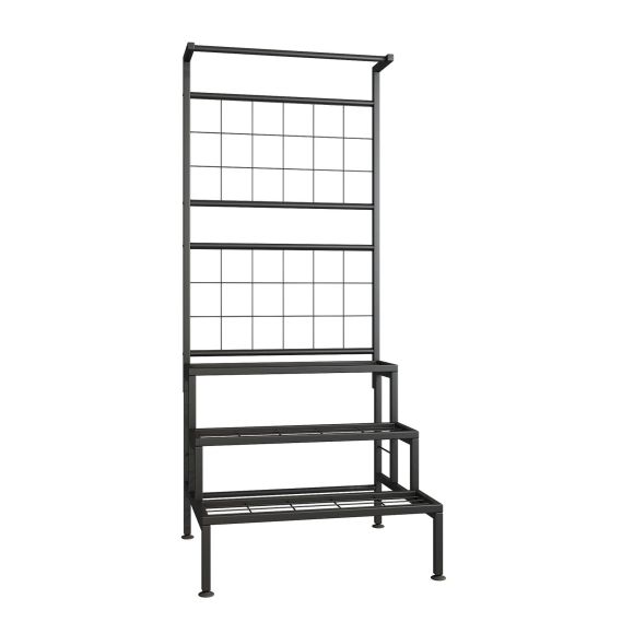 Kovový stojan na kvety, čierna, BALKO