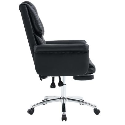 Kancelárske kreslo s podnožou, ekokoža čierna, RODIK 2