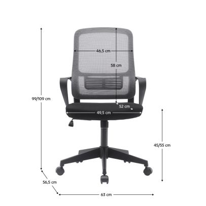 Kancelárske kreslo, sivá/čierna, SALOMO TYP 3 2