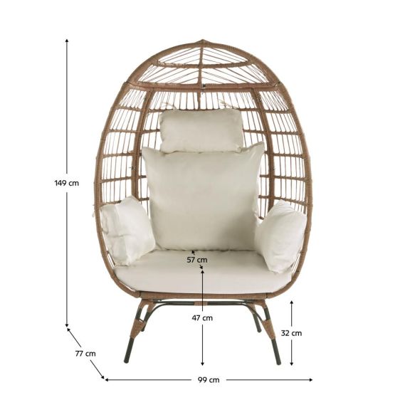 Ratanové kreslo, prírodná/čierna/béžová, KARMEN