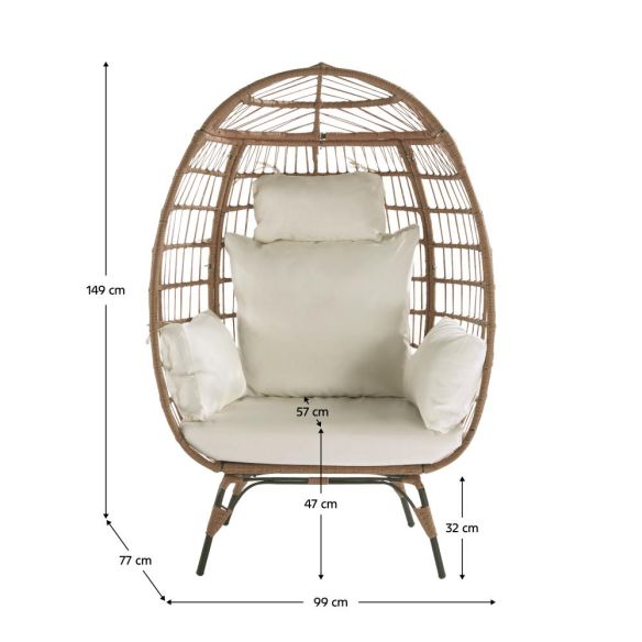 Ratanové kreslo, prírodná/čierna/béžová, KARMEN