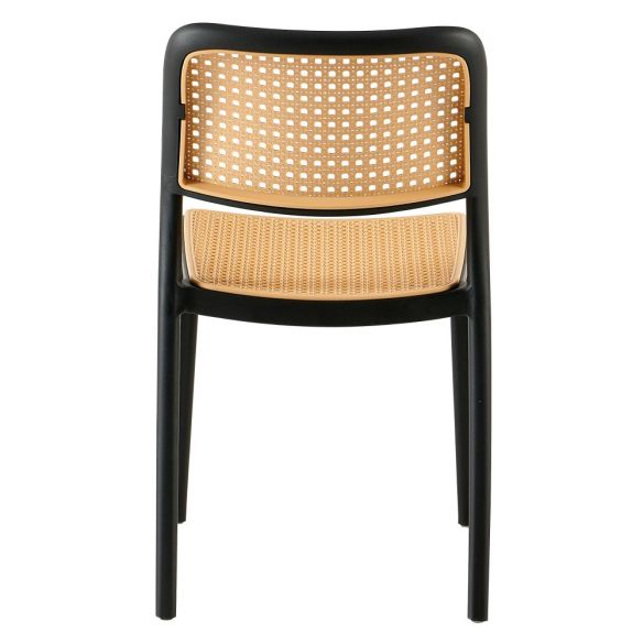 Stohovateľná stolička, čierna/béžová, RAVID TYP 1