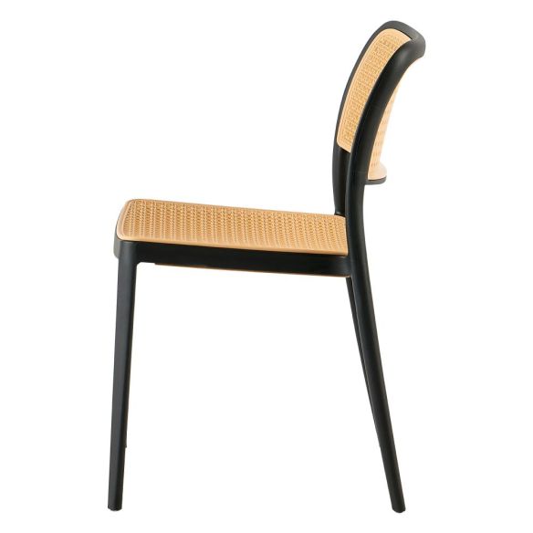 Stohovateľná stolička, čierna/béžová, RAVID TYP 1