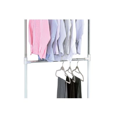 Stojan na šaty dvojramenný  s odkladačom, biela farba, kov / plast, chrom ABD-1213 WT 2