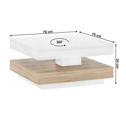 Konferenčný stolík, biela/ dub sonoma, MANDY 2