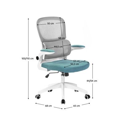 Kancelárske kreslo, hnedá/neomint/biela, RAMIRO 2