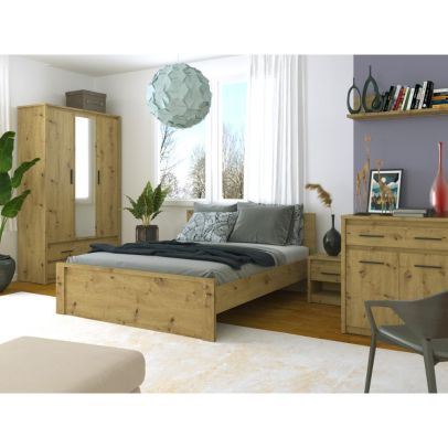 Skriňa so zrkadlom 3D4S, dub artisan, AIRON 2