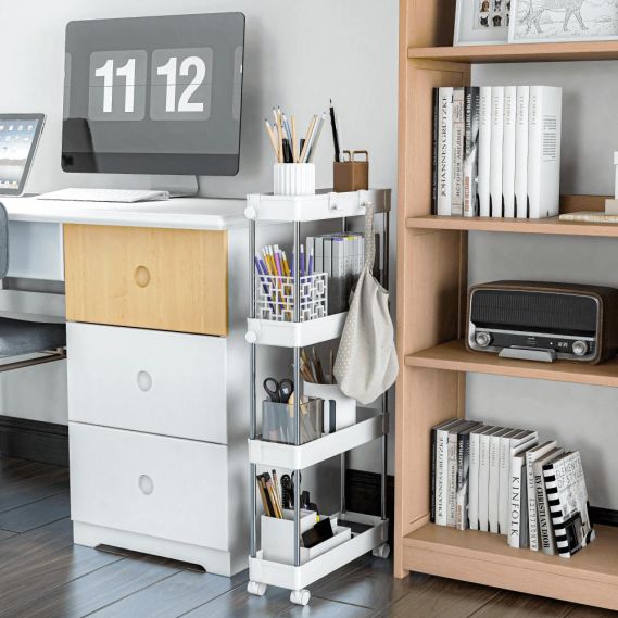 Pojazdný regál, biela, ALIOL TYP 2