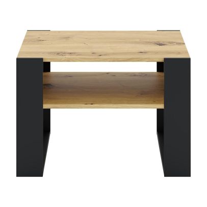 Konferenčný stolík, dub artisan/čierna, CARA 2 2