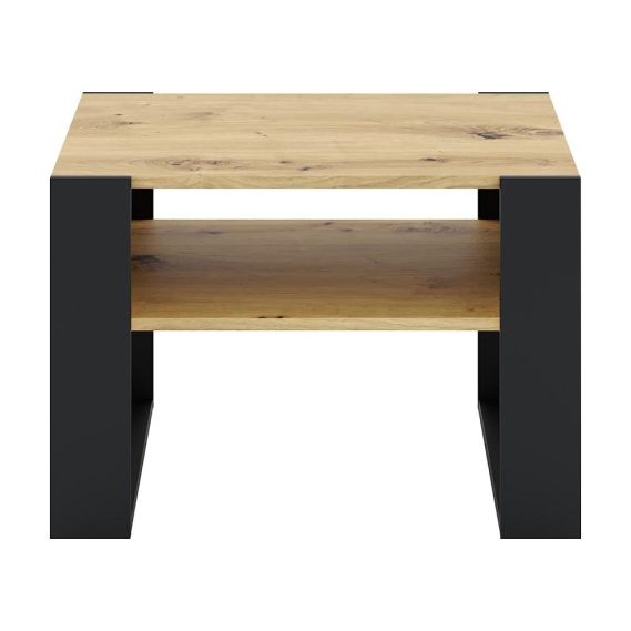 Konferenčný stolík, dub artisan/čierna, CARA 2