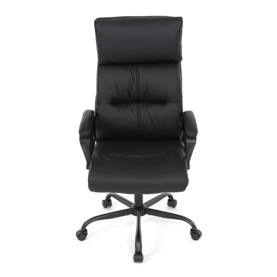 Kancelářská židle, černá ekokůže, taštičkové pružiny, kovový kříž, kolečka na tvrdé podlahy KA-Y346 BK