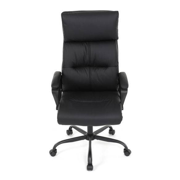 Kancelářská židle, černá ekokůže, taštičkové pružiny, kovový kříž, kolečka na tvrdé podlahy KA-Y346 BK