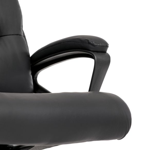 Kancelářská židle, černá ekokůže, taštičkové pružiny, kovový kříž, kolečka na tvrdé podlahy KA-Y346 BK