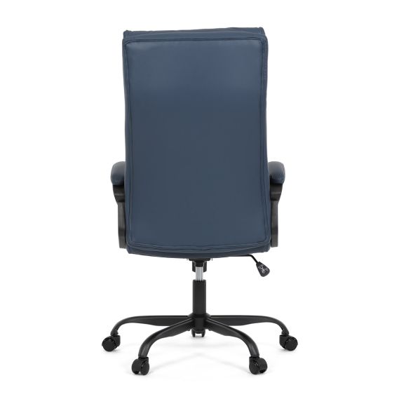Kancelářská židle, tmavě modrá ekokůže, taštičkové pružiny, kovový kříž, kolečka na tvrdé podlahy KA-Y346 BLUE