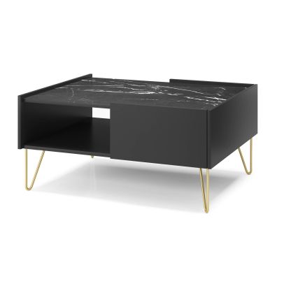 Konferenčný stolík HARMONY L97 | čierny grafit/marmur black royal