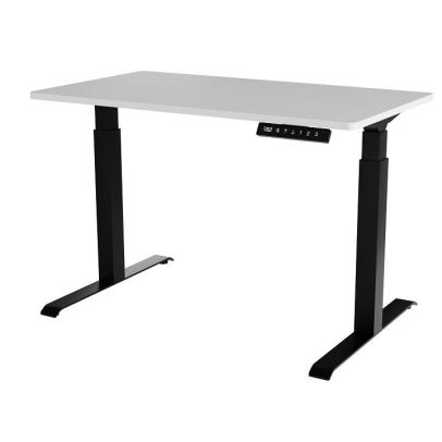 Elektrický výškovo nastaviteľný pc stôl MOON (biela + čierna)
