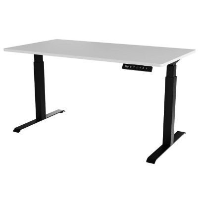 Elektrický výškovo nastaviteľný pc stôl MOON LONG (biela + čierna)