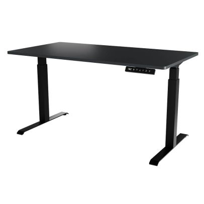 Elektrický výškovo nastaviteľný pc stôl MOON LONG (čierna + antracit)