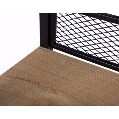 Regál, čierna/dub, KELER TYP 3 2