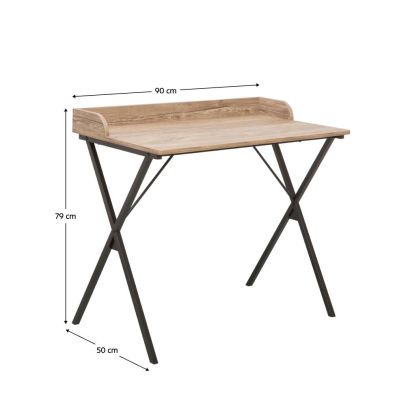 PC stôl, dub/čierna, OFIS 2