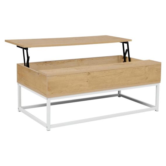 Konferenčný stolík, dub/biela, LIVINA