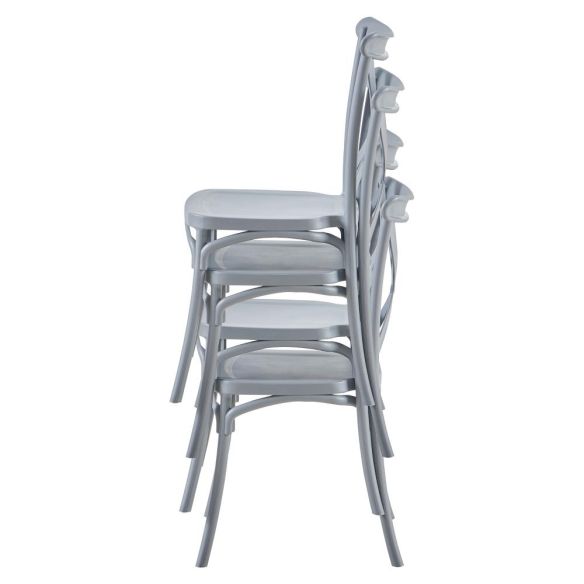 Stohovateľná stolička, sivá, SAVITA